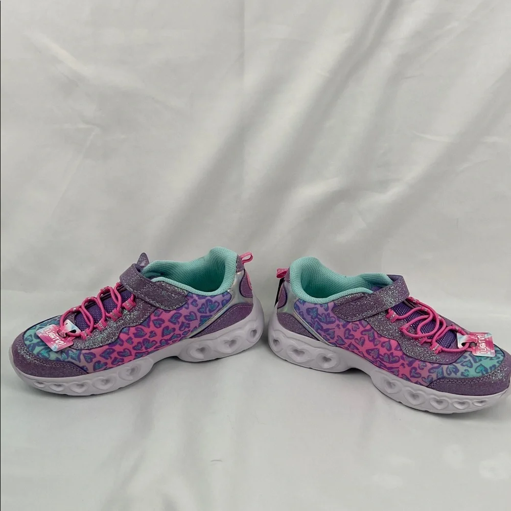 Athletic Works - Girl’s Light Up shoes - Size 2 - Pink Purple Leopard - NWT - Picture 2 of 11